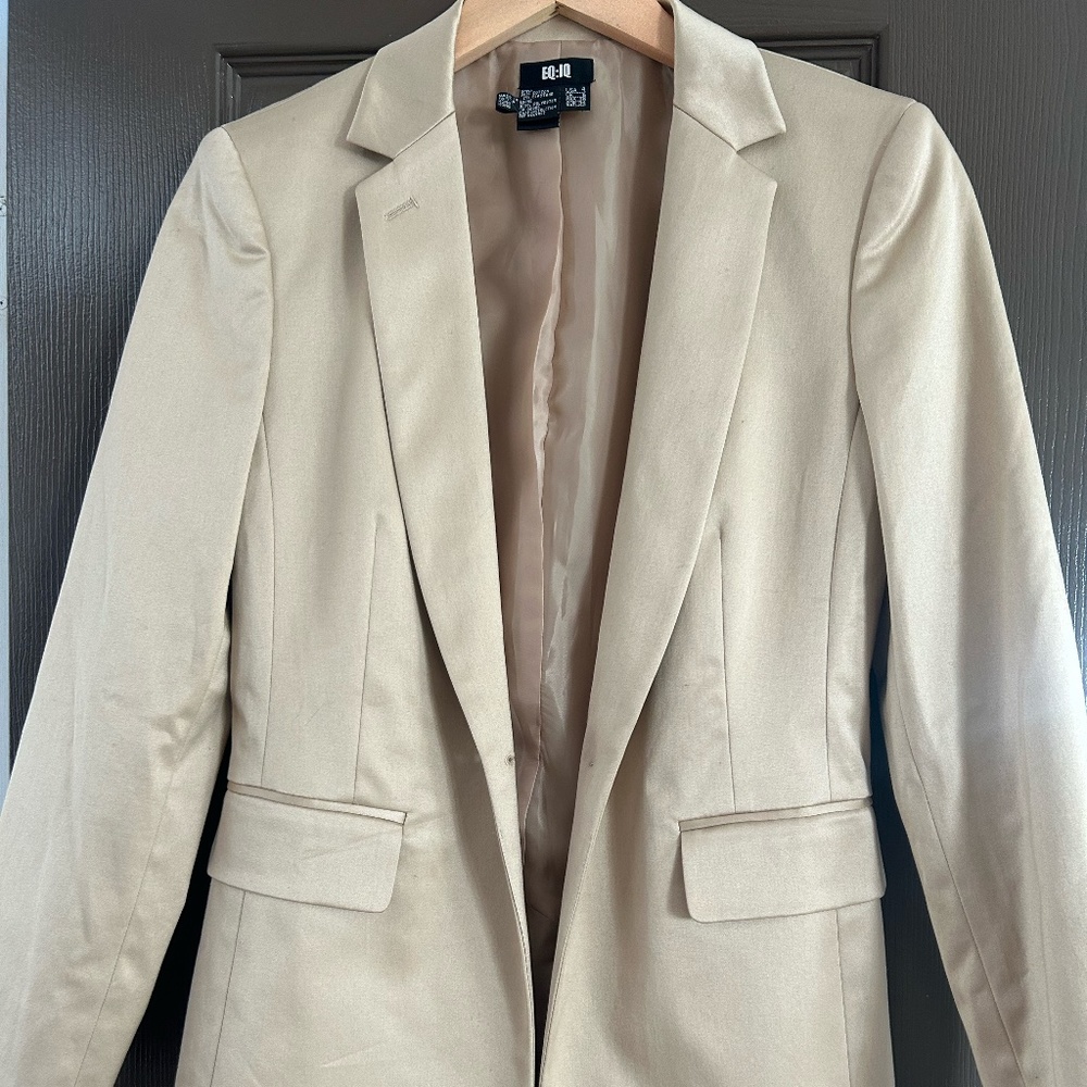 EQ:IQ Beige 2 Piece Jacket & Skirt Set